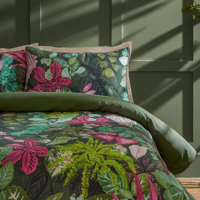 The Range Veadeiros Exotic Floral Pillowcase Pair - Pink-Green
