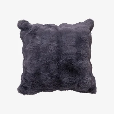The Range 45cm Plain Plush Throw Pillow Cover Pillowcase - Dark Grey