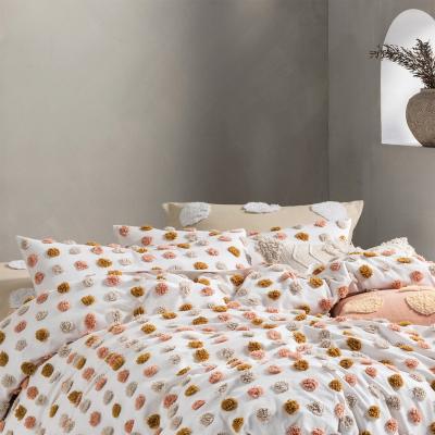 The Range Tufted Polka Dot Pillowcase Set - Pink/Sand Dots
