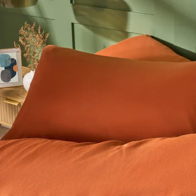 The Range OHS 2 Pack Plain Dyed Housewife Pillowcases - Rust / 2