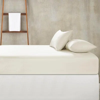 The Range Palace Percale High Quality Pair Pillowcases  - Ecru  / 63cm
