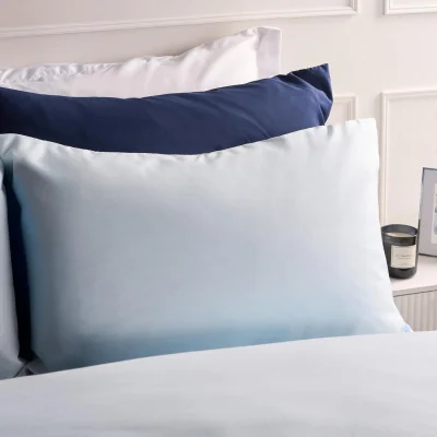 The Range OHS 2 Pack Plain Dyed Housewife Pillowcases - Light Blue / 2