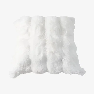 The Range 45cm Plain Plush Throw Pillow Cover Pillowcase - White