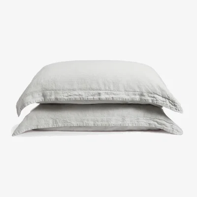 Soho Home Luna Linen Oxford Pillowcase Standard Light Grey, Set of Two