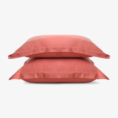 Sazy Ruby Set of 2 100% Turkish Cotton Stonewashed Oxford Pillowcases, Terra