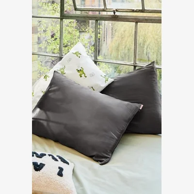 Urban Outfitters Kitsch Aura Satin Pillowcase - Black 66cm x 48cm at Urban Outfitters