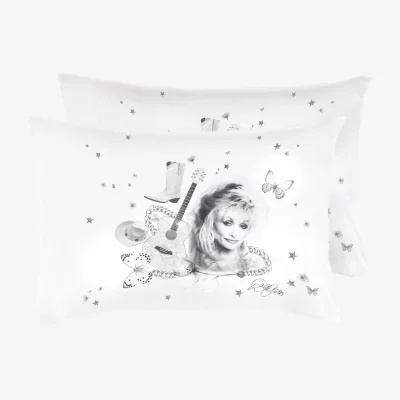 Wolf & Badger Neutrals Country Western Glamour Dolly Satin Pillowcase Set | Black Cake