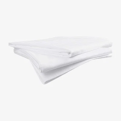 Wolf & Badger White Classic Hotel 300 Thread Count Satin Stripe Oxford Pillowcase Pair Superking Tielle Love Luxury by Tradelinens