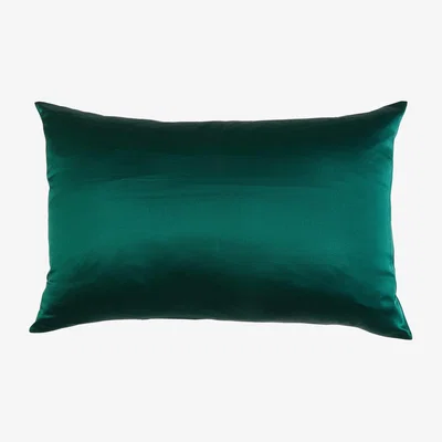 Wolf & Badger Luxury Pure Mulberry Silk Pillowcase Drape Collection Greens In Genovese Basil Us Queen Soft Strokes Silk