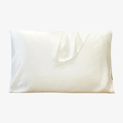 Wolf & Badger White Pure Mulberry Silk Pillowcase - Standard Size- Ivory Uk Double Soft Strokes Silk