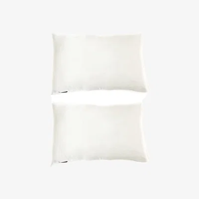 Wolf & Badger Silk Pillowcase Set Of Two White House of Silk