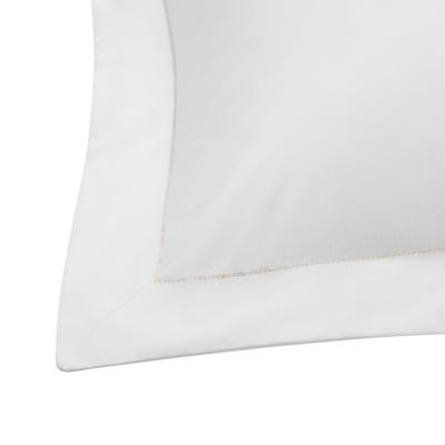 Wolf & Badger White / Silver Heritage Standard Oxford Pillowcase - White With Silver Trim | London & Avalon