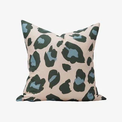Wolf & Badger Blue Leopold Emerald Pillow Cover Post House