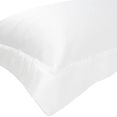 Wolf & Badger Hemstitch Standard Oxford Pillowcase - White Collection | London & Avalon