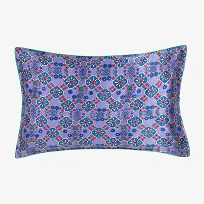 Wolf & Badger Pink / Purple Silk Pillowcase / "Pandora" Uk Single Jessica Russell Flint