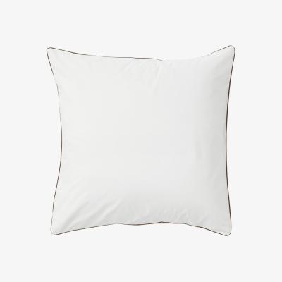 Wolf & Badger Neutrals / White / Brown Euro Pillowcase Pair In Contrast Edge, Prism With Carob Sutram