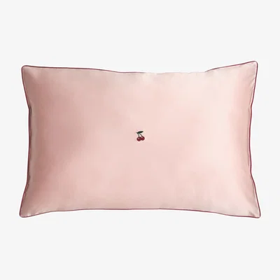 Wolf & Badger Pink / Purple "Lost Cherries" Silk Pillowcase | Lost Pattern Nyc