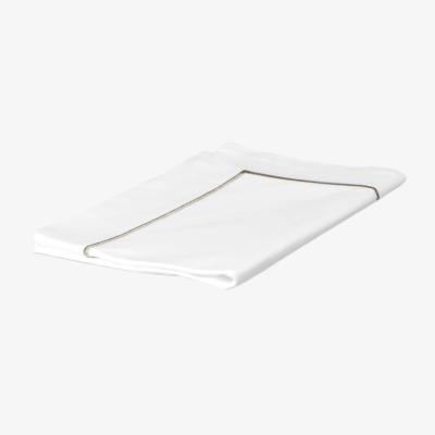 Wolf & Badger White / Silver Classic Hotel 300 Thread Count Housewife Pillowcase Pair With Coloured Embroidery Standard Silver Tielle Love Luxury by Tradelinens