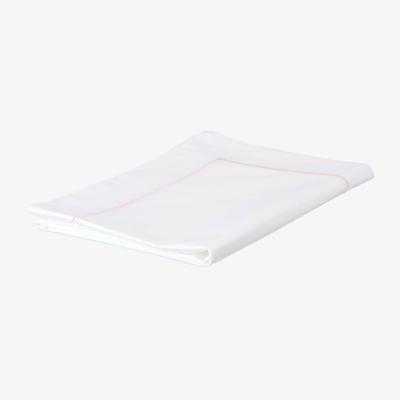 Wolf & Badger White / Rose Gold Classic Hotel 300 Thread Count Oxford Pillowcase Pair With Coloured Embroidery Standard Rose Tielle Love Luxury by Tradelinens