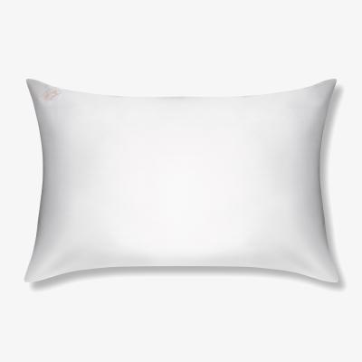 Wolf & Badger White / Neutrals / Pink Powder White Pure Mulberry Silk Pillowcase Pink Embroidery Two Bees London