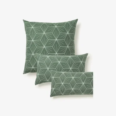Westwing Reversible Cotton Pillowcase Ilda, with Geometric Print