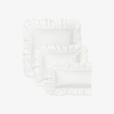 Westwing Washed Cotton Percale Pillowcase Louane with Ruffles