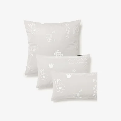 Westwing Westwing Crosby Studios, Cotton Pillowcase Jouy with Embroidered Pattern
