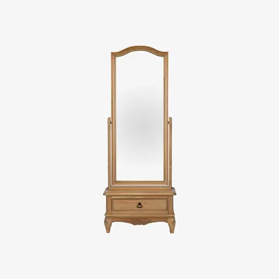 Barker and Stonehouse Lille Wooden Mindi Cheval Mirror, Natural Mindi