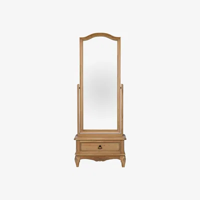 Barker and Stonehouse Lille Natural Mindi Wooden Cheval Mirror, Brown | Barker & Stonehouse