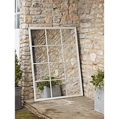 Cox and Cox White Rectangular Outdoor Mirror
