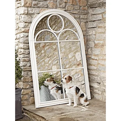 Cox and Cox White Arch Outdoor Mirror