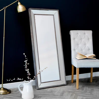 Chiltern Oak Furniture Andorra Large Distressed Frame Bevelled Glass Mirror 61 x 140cm