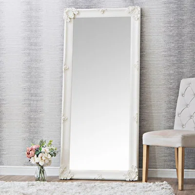 Chiltern Oak Furniture Valencia White Frame Leaner Mirror 80 x 175cm
