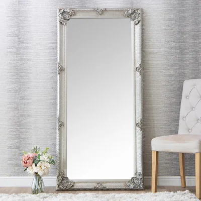Chiltern Oak Furniture Valencia Silver Frame Leaner Mirror 80 x 175cm