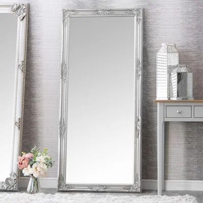 Chiltern Oak Furniture Vienna Silver Frame Leaner Mirror 75 x 165cm