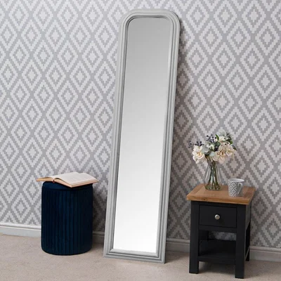 Chiltern Oak Furniture Salzburg Grey Arched Leaner Hallway Mirror 40 x 160cm
