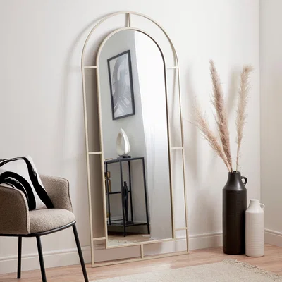 Dunelm Arch Window Full Length Mirror Cream