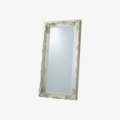 Dunelm Carved Calera Leaner Mirror, Cream 90x176cm Cream