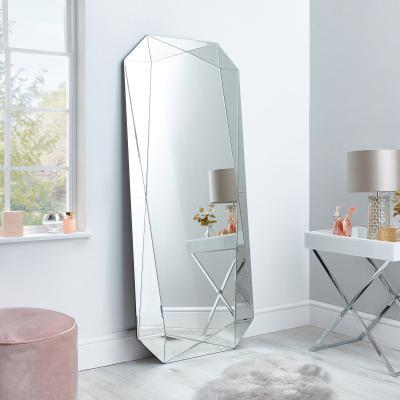 Dunelm 3D Geo Leaner Mirror 160x70cm Silver Effect