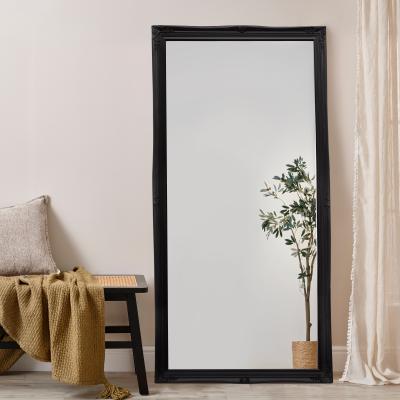 Dunelm Swept Large Black Leaner Mirror Black