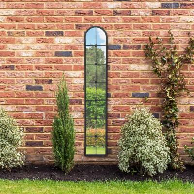 Dunelm Arcus Cenestra Arched Indoor Outdoor Leaner Wall Mirror Black