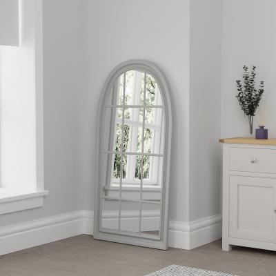 Dunelm Arch Window Leaner Mirror Grey Grey