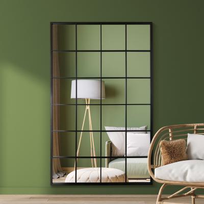 Dunelm Fenestra Modern Window Wide Leaner Wall Mirror Black