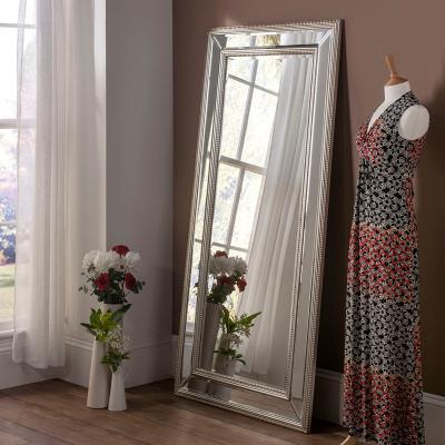 Dunelm Yearn Angled Beaded Framed Mirror Silver