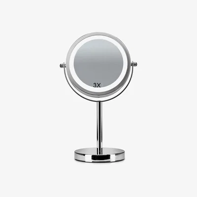 Dunelm Free Standing Light-Up Mirror Silver