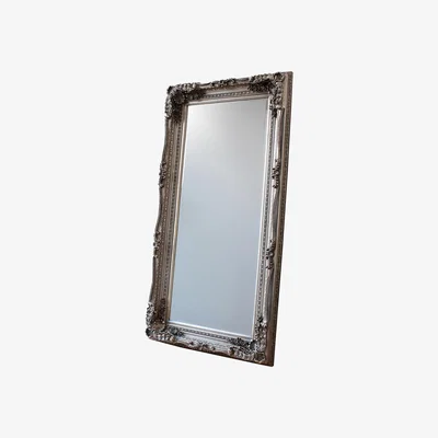 Furniture Village Carved Louis Leaner Silver Mirror - Silver