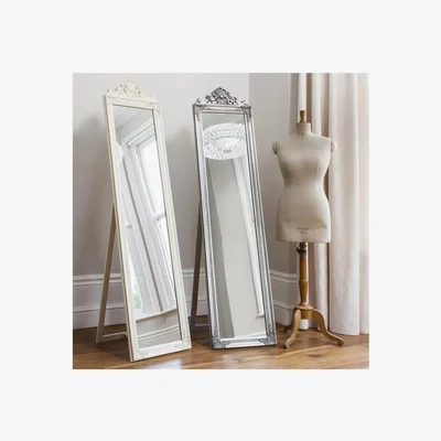 Furniture123 Lambeth Wood Cheval Mirror Silver - Caspian House
