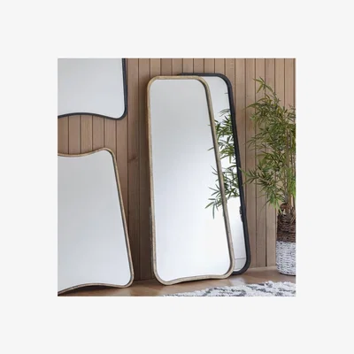 Furniture123 Kurva Black Leaner Mirror - Caspian House