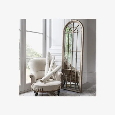 Furniture123 Curtis Mirror with Brown Wooden Frame - Caspian House