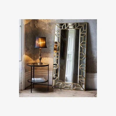 Furniture123 Verbier Gold Leaner Mirror - Caspian House